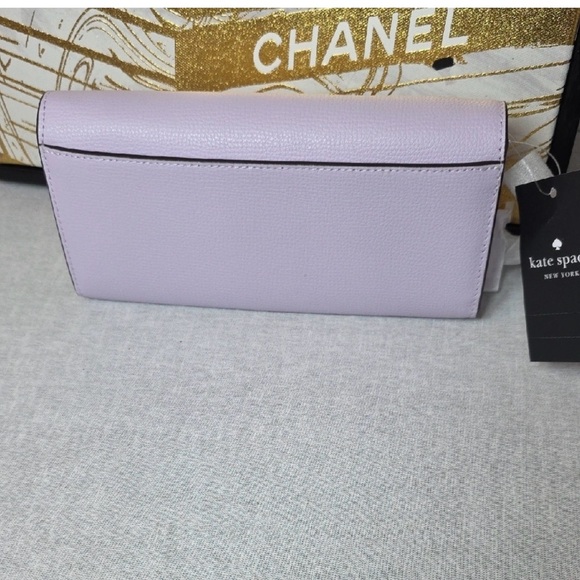 kate spade Lavender Clutch NWT and key charm - Picture 6 of 9